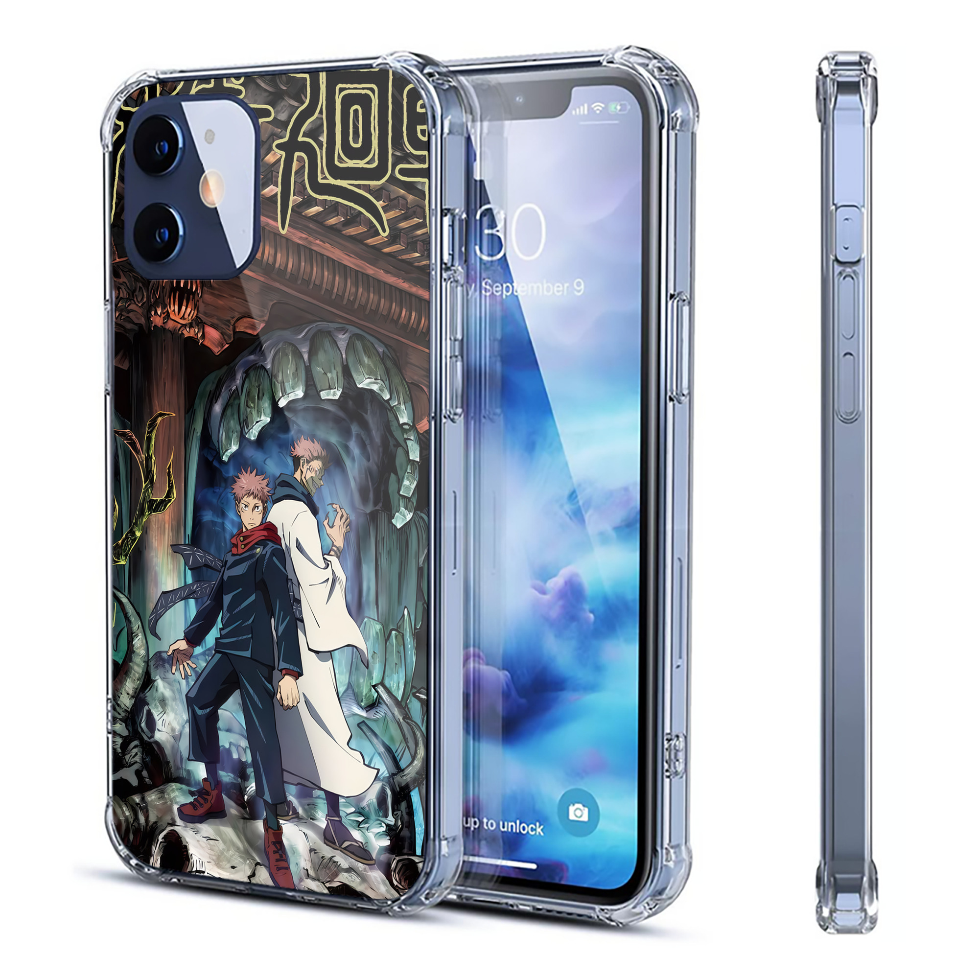 （画像用） 呪術廻戦 Jujutsu Kaisen 【iPhone 12シリーズ対応】透明スマホケース（クリアソフトケース）